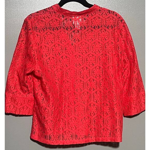 Ruby‎ Road Favorites 12 petite Red Lace Button up Blouse - Picture 2 of 4